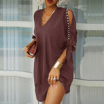 Hollow Out Sleeve Mini Dress