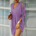 Hollow Out Sleeve Mini Dress