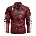 Leather Embroidery Bomber Jacket