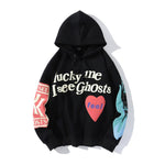 Graffiti Letter Print Fleece Hoodie