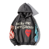 Graffiti Letter Print Fleece Hoodie