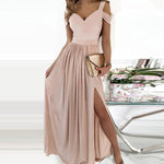 Butterfly Sleeve Split Maxi Dress