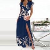 Butterfly Sleeve Split Maxi Dress