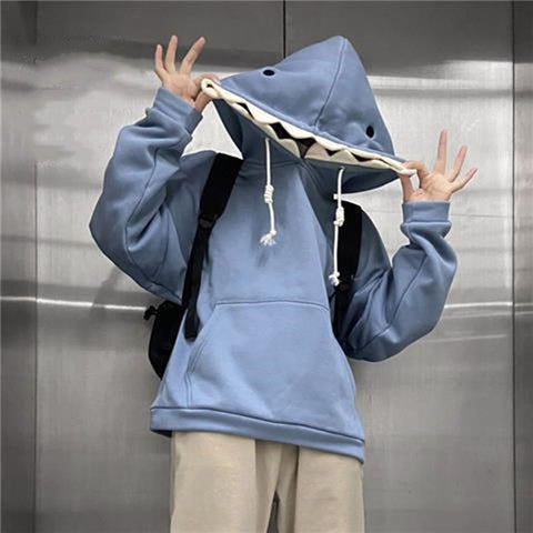 Funny Shark Patchwork Hoodie