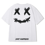 Short Sleeve Oversized Smiley T Shirt