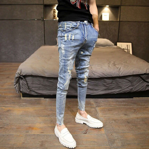 Ripped Hole Pencil Jean